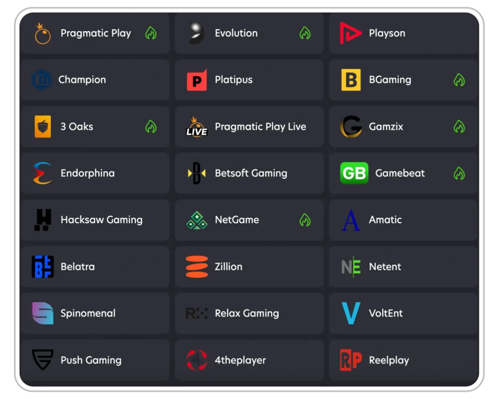 Oshi Slots Game Providers